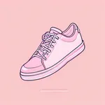 pink lace-up sneakers image